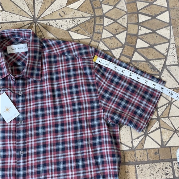 NWT COASTAORO buttoned short sleeve shirt/ Medium - Picture 8 of 10